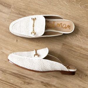 Sam Edelman Linnie Basket Weave Leather Mules